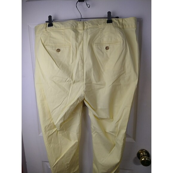 Talbots Woman 14W Pants Weekend Chino Yellow Straight Casual Vacation Travel... - Picture 10 of 11